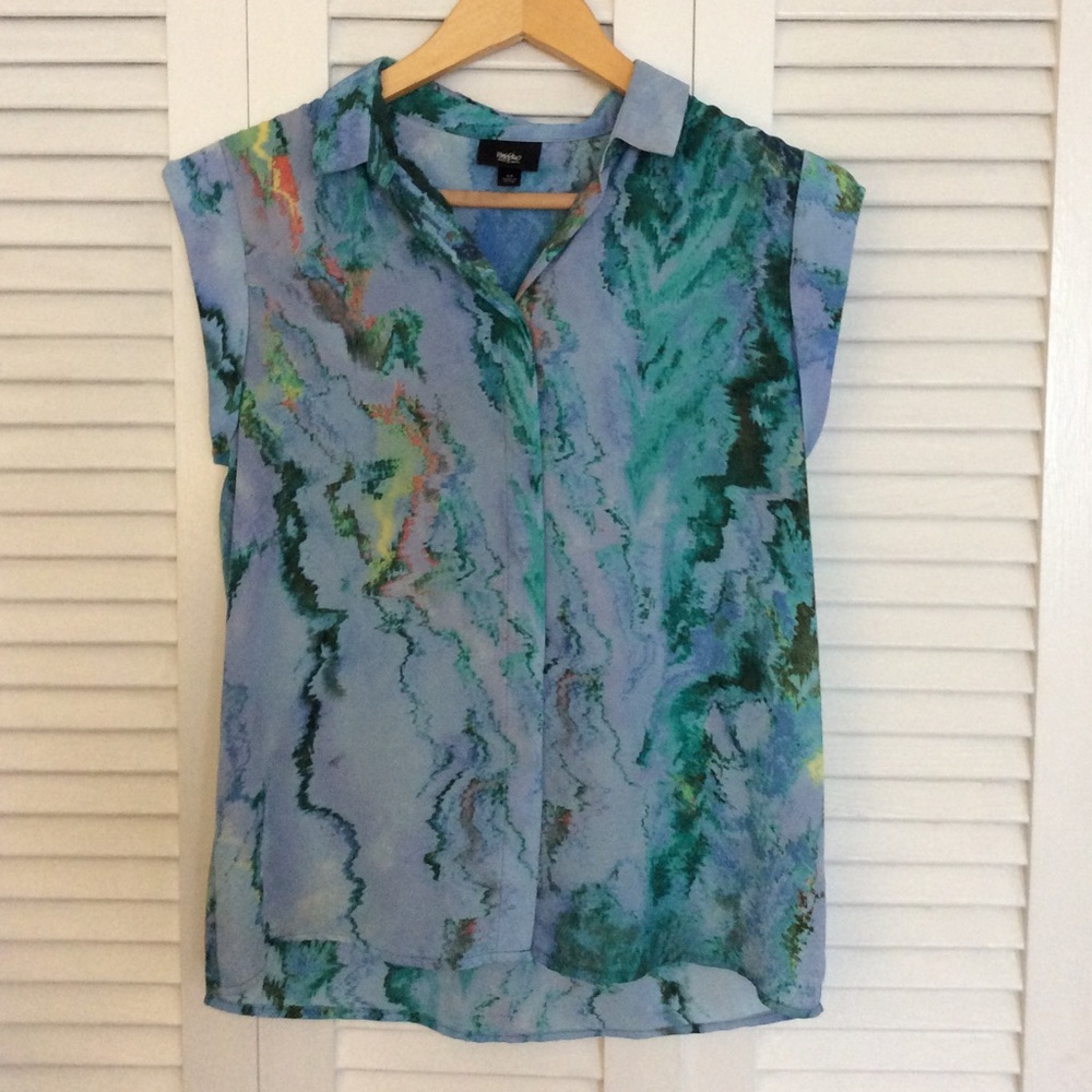 Target Mossimo blue marble print blouse